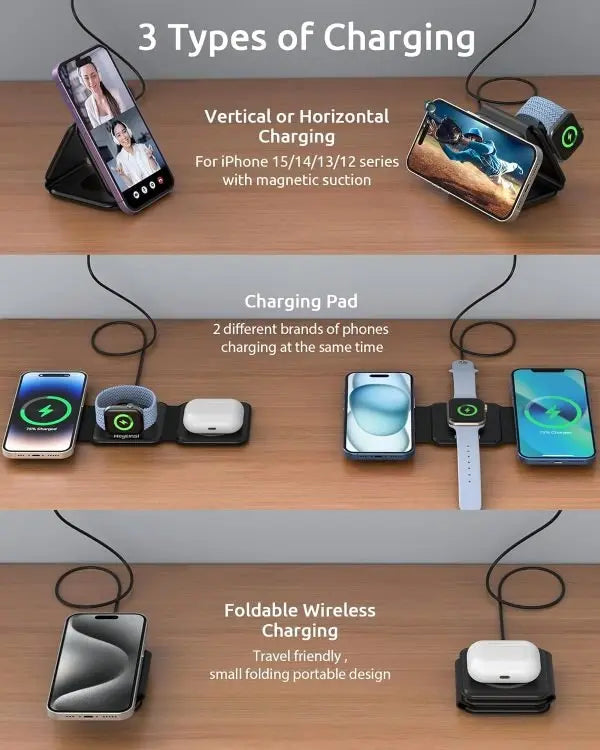 3 - in - 1 Foldable Wireless Charger - NovaSpark